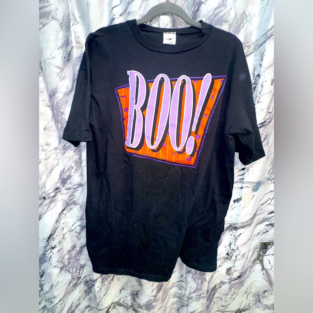 90’s Vintage Single Stitch Graphic  T-shirt “Boo” men size XL Cyber Grunge Y2K